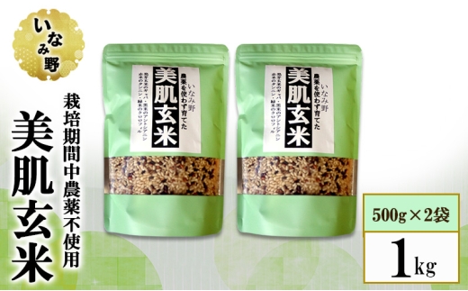 いなみ野 美肌玄米 2袋セット 1kg (500g×2) 　国産 兵庫県産 玄米 発酵玄米 ごはん ご飯 混ぜるだけ 簡単 ビタミン ミネラル 食物繊維 美肌 健康 美容 栄養