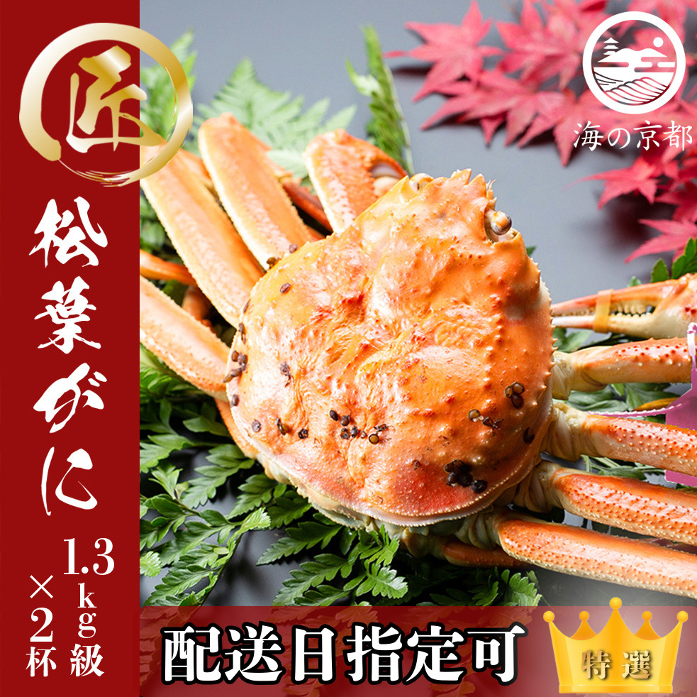 【配送日指定可】茹で松葉蟹 最上級 2杯 1,300g級 蟹 カニ かに 松葉蟹 松葉ガニ ズワイガニ ボイル myz05 myz11 myz16