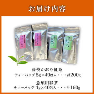 訳あり 紅茶 藤枝かおり 緑茶 計 80包 セット 和紅茶 ティーバッグ おちゃ スッキリ 甘い 業務用 飲み物 飲料 静岡県 藤枝市