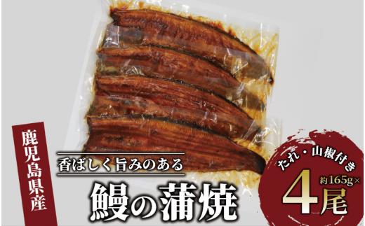 
鹿児島県産 鰻の蒲焼(無頭背開き)約165g×4尾(山中水産/033-1066) うなぎ 国産 鹿児島 蒲焼 丑の日 丑 土用丑の日
