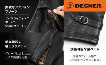【デグナー】デグナークラシック×花山コラボジャケット   鳳凰＜Mサイズ＞ ［ 京都 八王子 バイクギア ジャケット 人気 おすすめ 革 レザー ツーリング ライダー バイカー バイク ブランド メー