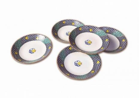 九谷焼 八趣皿 5号 5枚セット 小皿 皿 ｜ 石川県 小松市  打田平太郎商店