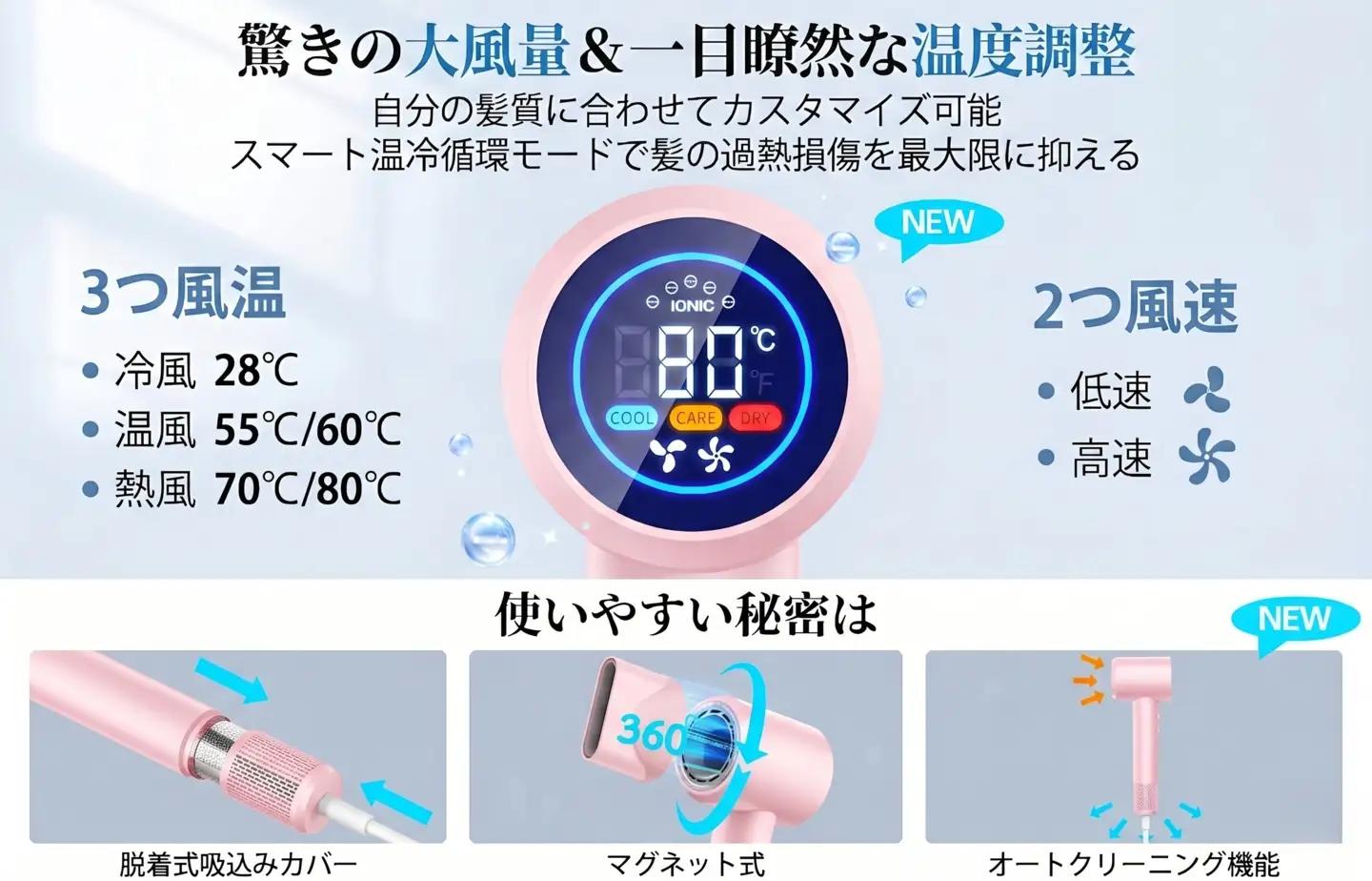 ブラシレス モータードライヤー RUNCTY 【ピンク】