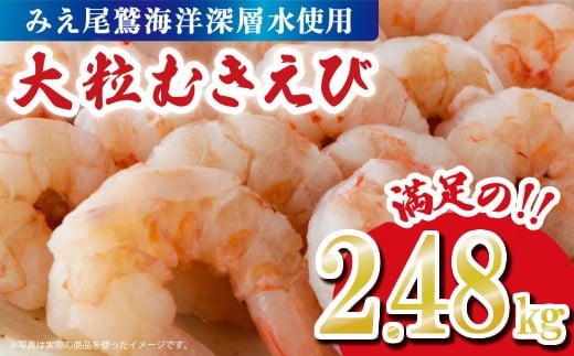 
            むきえび2.48kg  （背ワタ処理済み）  加熱用 冷凍 バラ凍結 小分け 【海洋深層水使用】 使いやすい 大粒 5Lサイズ エビ 海老 海鮮 甲殻類 魚介類  三重県 尾鷲市  製造TY-4
          