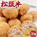 【ふるさと納税】 松阪牛 入 ミンチボール 15個×2箱 肉 牛 牛肉 和牛 ブランド牛 高級 国産 冷凍 ふるさと 人気 メンチカツ 揚げ物 総菜 簡単 時短 揚げるだけ お弁当 弁当 SS26