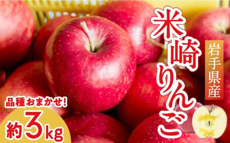 りんご 3kg 【品種おまかせ】 ★大和田果樹園★ 果物 3キロ 米崎りんご