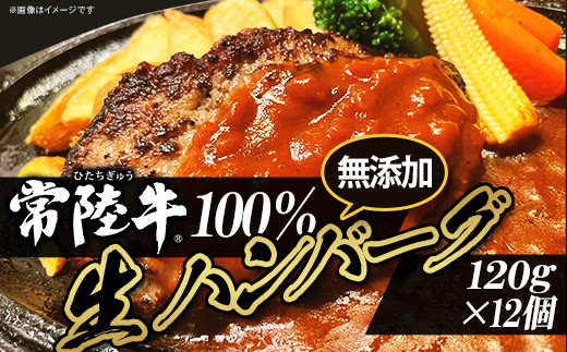 
生ハンバーグ120g×12個【常陸牛】100％
