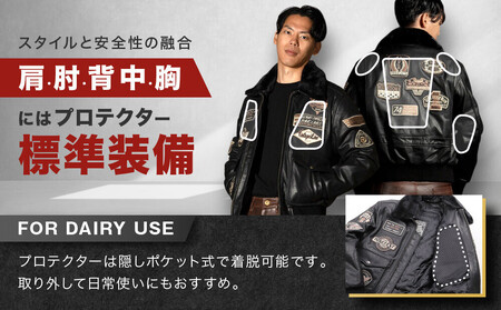 【デグナー】ヴィンテージフライトレザージャケット[16WJ-10] ブラック Lサイズ｜京都 バイクギア 人気ブランド ジャケット バイク