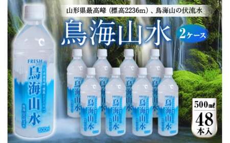 FRESH 鳥海山水５００ml 2ケース(48本) F2Y-3946