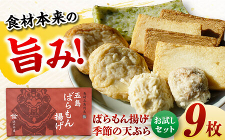 ばらもん揚げのお試し9枚[PAI030] かまぼこ ギフト 熨斗 のし 練り物 天ぷら 詰め合わせ セット おつまみ お正月 正月 スピード 最短 最速 発送