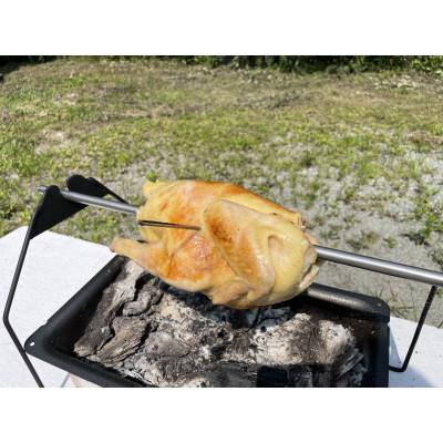 ふるさと納税 川俣町 川俣シャモ丸焼き機+丸焼き用蒸し鶏セット【複数個口で配送】