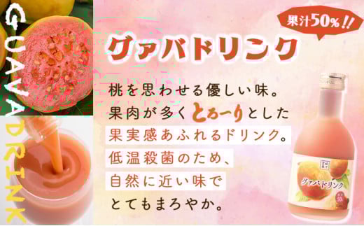 G-A1 驚きの果実感！トロピカルフルーツドリンク・ハーフボトル(合計6本・各300ml、マンゴー、グァバ、パッションフルーツ、日向夏)【宮崎果汁】