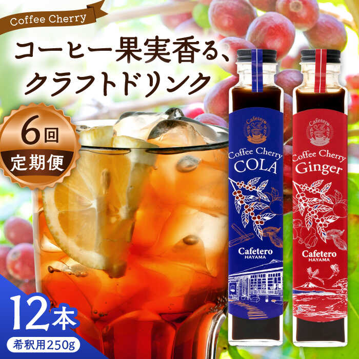 【ふるさと納税】【先行予約】【2025年7月中旬から順次発送】【全6回定期便】カフェテーロ葉山　チェリーコーラ 6本 チェリージンジャー 6本/ ジュース ジンジャー飲み比べ チェリー 葉山町【合同会社エンディレクト】[ASBM020]