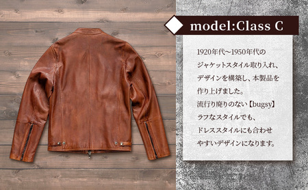 【Nappa Leather仕様】レザージャケット [model:Class C］ ジャケット 革 皮革 レザー 皮製品 レザー製品 シープスキン シープレザー メンズ パキスタン M：アンティークキ