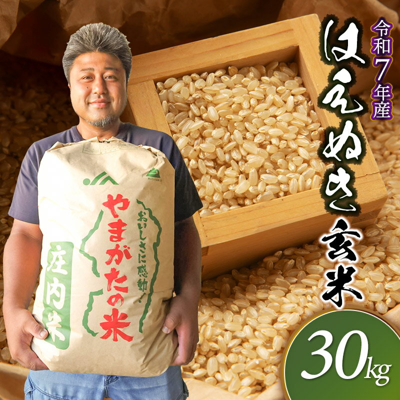 【ふるさと納税】【令和7年産先行予約】はえぬき　玄米（庄内米）　30kg×1袋　農家 長四郎
