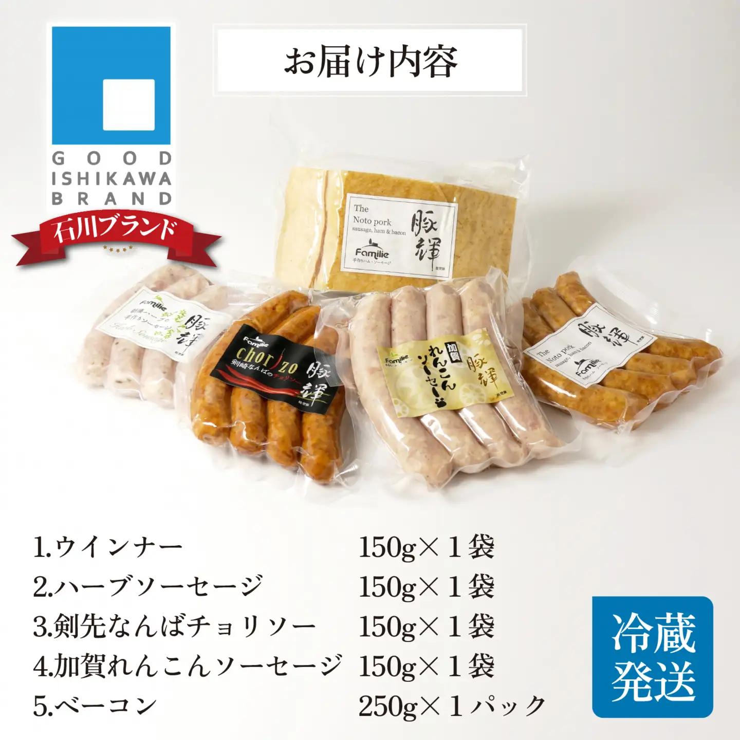 かほく里山の恵 1箱 950g| ソーセージ ハム ベーコン 詰合せ