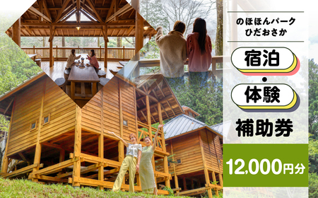 【のほほんパークひだおさか】宿泊・体験補助券（12,000円分）【a030-4】