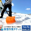 【ふるさと納税】シニア世代の「困った」を解決！除雪サービス利用チケット1時間×5枚【家の周りや軒下の除雪作業に利用可能】