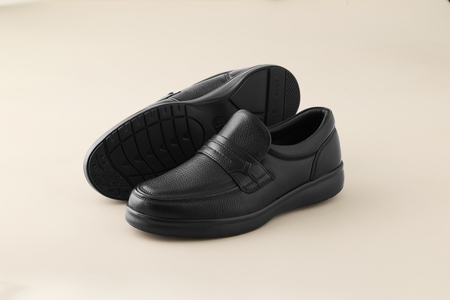 AKIO GOLF 5011 4E BL(クロ) 柔らかい鹿革使用 26.5cm オーソライト エクストラライトラバー付きEVA 黒 靴 シューズ ゴルフ メンズ 鹿革 本革 革靴 紳士靴【（株）アキ