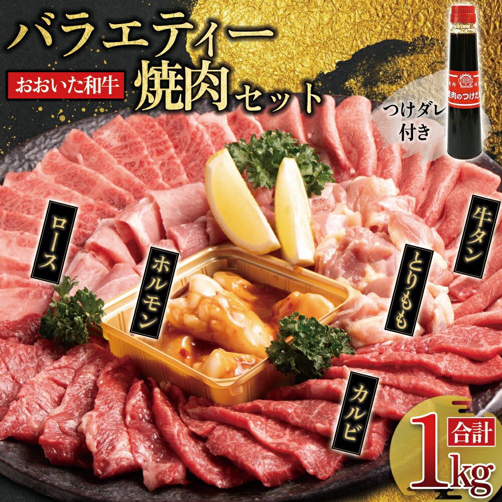 【ふるさと納税】バラエティー 焼肉 セット 合計 1kg つけダレ付 九州産 大分県産 姫島村 G26