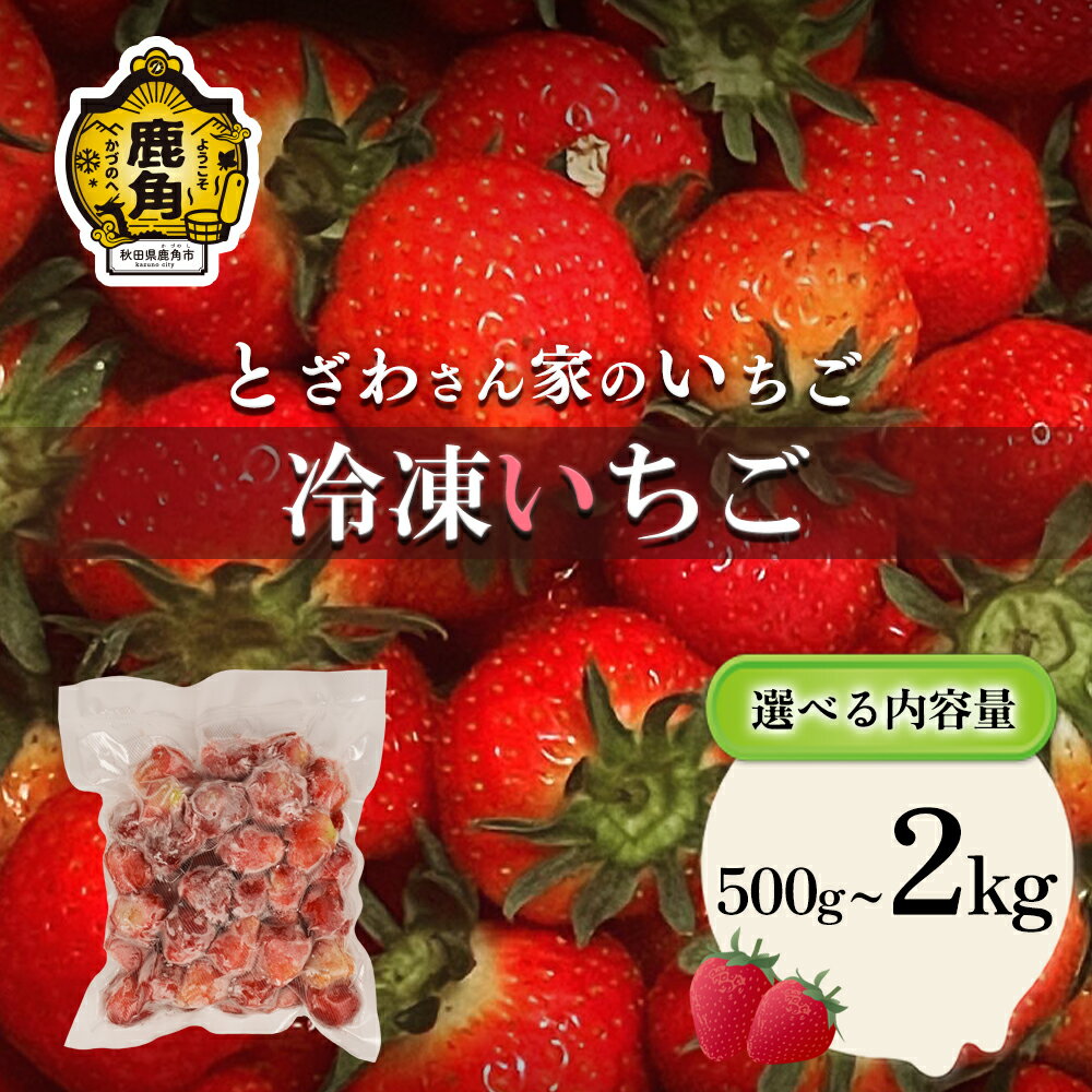 【ふるさと納税】 鹿角産 冷凍 いちご 1袋 500g入り 選べる 内容量 500g～2kg 旬 県産 県産いちご 国産いちご いちご 苺 イチゴ 真空 真空パック 小分け お中元 お歳暮 お取り寄せ 母の日 父の日 グルメ 故郷 秋田 あきた 鹿角市 鹿角 送料無料【とざわさん家のいちご】