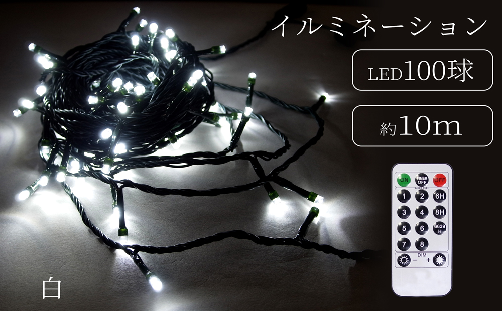 シャインライト100球 アダプター付 【グリーンコード】 ADG100 (カラー：白色)