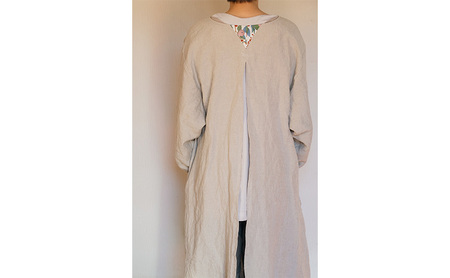 wappougi 麻ワンピース　割烹着　ベージュ（サイズ：フリー） ファッション 