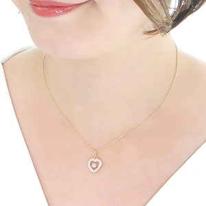 ネックレス K18YG イエローゴールド ダイヤモンド 0.48ct ハート ペンダント 揺れる ラウンドカットダイヤ 18金 ジュエリー【f252-k18yg-r】 ALPAZ138