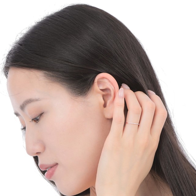 〈 甲府ジュエリー 〉K10PG ダイヤモンド0.08ＣＴ極細リングＲ4004DI-R2