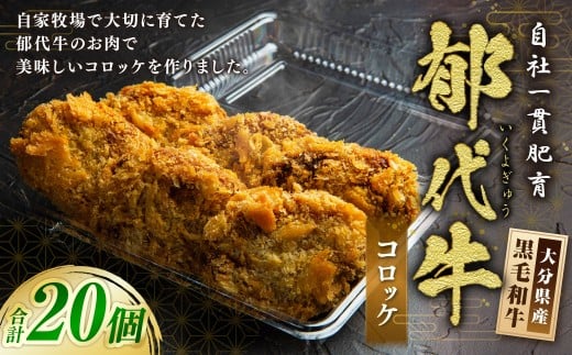 自社一貫肥育・郁代牛のコロッケ（大分県産 黒毛和牛のコロッケ） 計20個 コロッケ ころっけ 黒毛和牛 和牛 郁代牛 牛肉