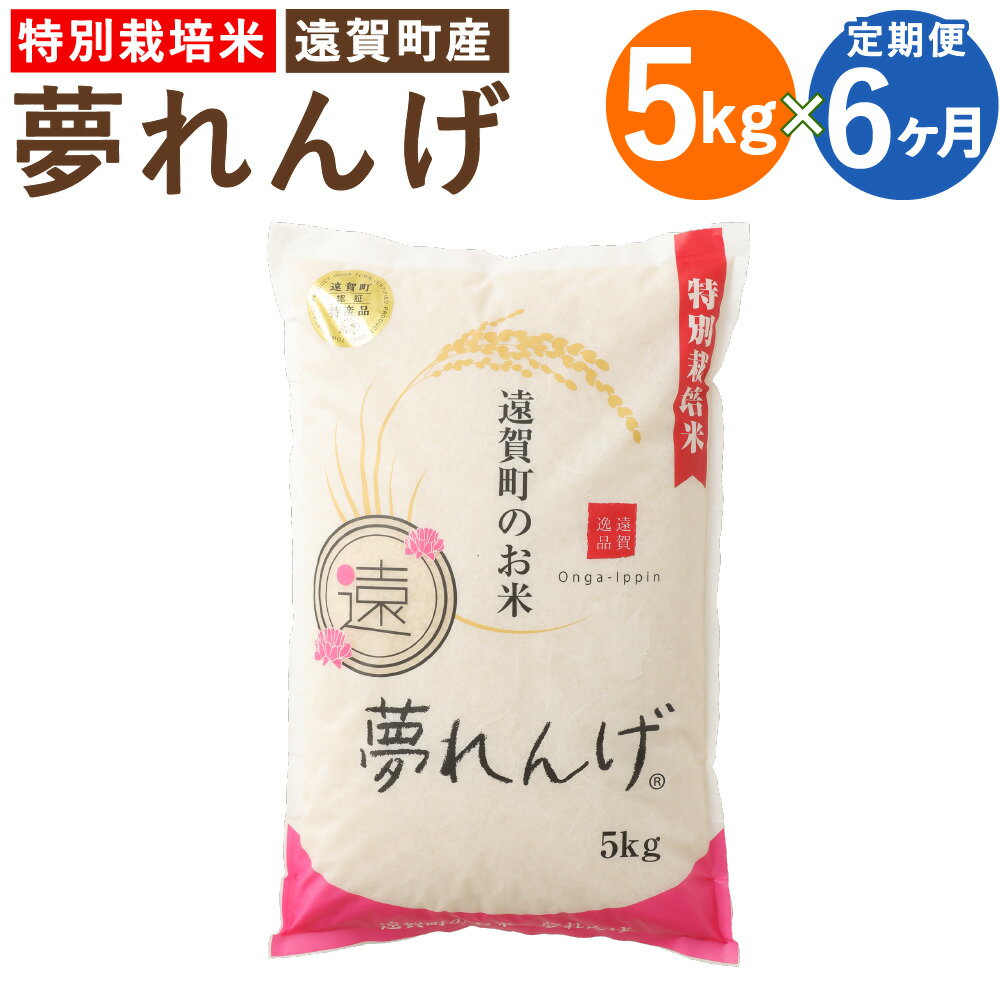 【ふるさと納税】【6ヶ月定期便】特別栽培米 夢れんげ 5kg×1袋 6回配送 合計30kg 定期便 夢つくし 元気つくし 精米 白米 お米 米 福岡 遠賀町産 九州産 国産 送料無料