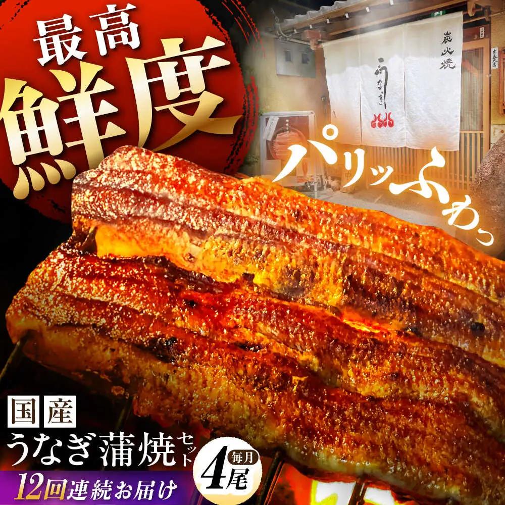 【12回定期便】国産うなぎ 蒲焼 4尾 / 多幸八 [AWBL015] うなぎ