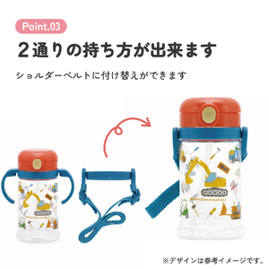 ハンドルとショルダーベルト付け替え可能 2WAYストローマグ 370ml KSHW2N はたらくクルマ 奈良県奈良市 5-164 662232