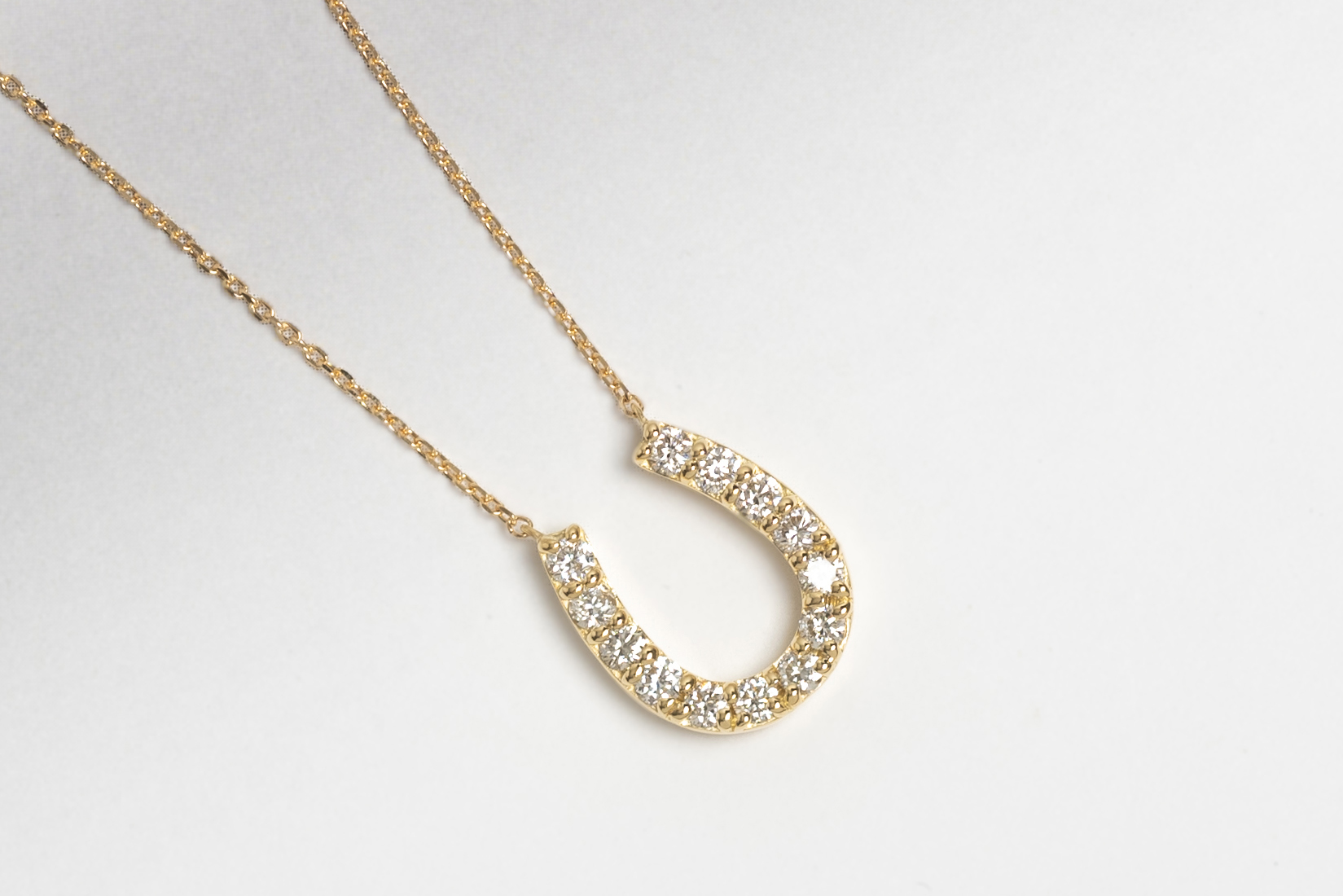 K18イエローゴールド 馬蹄ダイヤモンドネックレス(0.32ct)63-8553