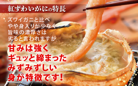 かに 紅ずわいがに≪浜茹で≫ × 3杯 この道50年の職人が選びました！【6月発送分】【カニ 蟹 姿 冷蔵 福井県】【紅ズワイガニ 紅ずわい蟹 ボイル】希望日指定可 備考欄に希望日をご記入ください [
