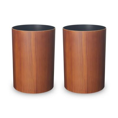 ふるさと納税 和歌山市 ナチュラルウッドBOX M 6.8L ブラックチェリー 2個組 職人が画く木目調ゴミ箱