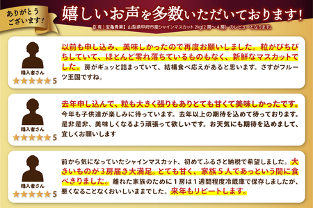 〈2026年度配送分〉山梨県甲府市産シャインマスカット2kg(2房～4房)C
