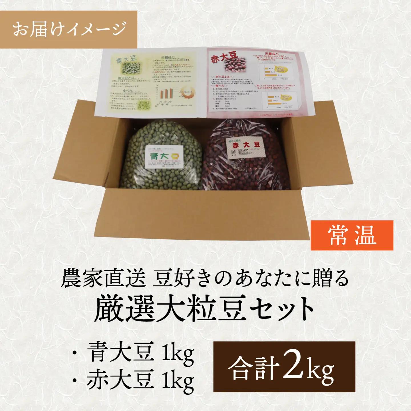 青大豆 赤大豆 厳選大粒豆セット 計2kg