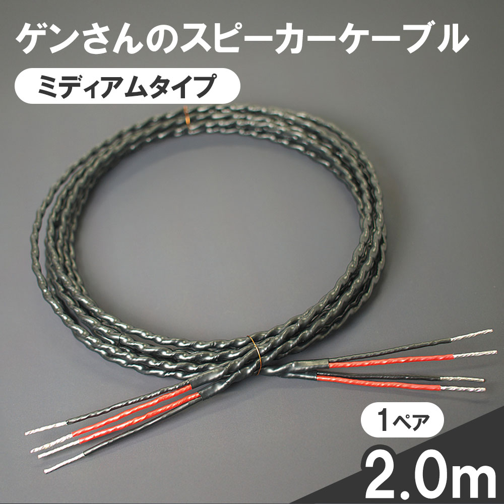 【ふるさと納税】 スピーカーケーブル ミディアムタイプ 2.0m 1ペア オーディオケーブル ゲンさんのケーブル スピーカー ケーブル ミディアム 2m オーディオ 岩手県 釜石市