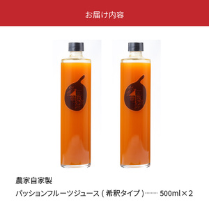 農家自家製パッションフルーツジュース(希釈タイプ)300ml×2 - ジュース 奄なつ パッションフルーツ 2本 セット 300ml 瓶 希釈用 農家自家製 数量限定 トロピカルフルーツ 南国フルーツ