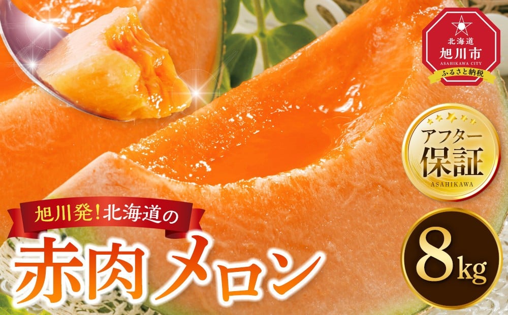 
            【26年発送先行予約】旭川発！北海道の赤肉メロン8kg（4～6玉）2026年7月上旬から発送開始予定 【 果物 くだもの フルーツ メロン 赤肉 赤肉メロン 旬 お取り寄せ 甘い 北海道産 旭川市 北海道 】_01103
          