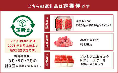 【予約受付・3回定期便】あまおう贅沢セット No2 苺 イチゴ ストロベリー ベリー あまおうDX 冷凍あまおう プレミアムあまおうレアチーズケーキ フルーツ くだもの 果物 デザート スイーツ【20