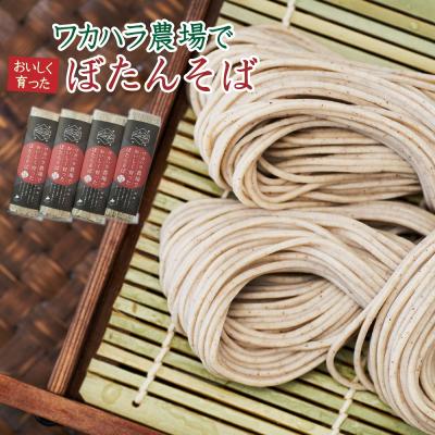 ふるさと納税 新得町 ワカハラ農場でおいしく育ったぼたんそば《細麺》4束　L-1014