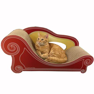 ふるさと納税 館山市 猫のおしゃれ爪とぎソファー「カリカリーナ Basic」アンティークレッド　グラングランサイズ |  | 03
