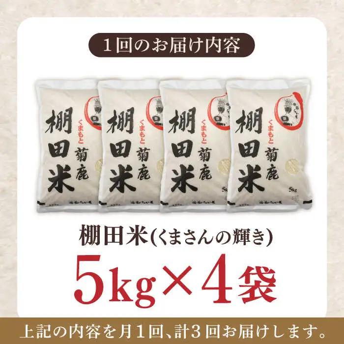 【3回定期便】 菊鹿 棚田米 20kg 【ミヤタ 株式会社 】熊本棚田米 白米 ごはん 米 お米 ご飯 [ZAH012]