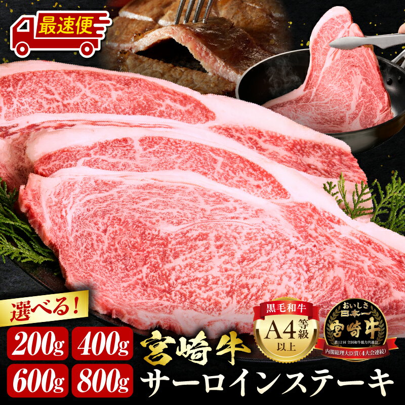 【ふるさと納税】 《容量・発送時期が選べる！》 宮崎牛 サーロインステーキ ステーキ サーロイン 焼肉 バーベキュー 焼くだけ 牛肉 肉 和牛 国産牛 ブランド牛 牛肉 国産 国産ステーキ 贈答用 贈答品 おすすめ 人気 A4等級以上 A4 宮崎県 宮崎市
