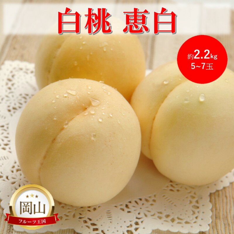 【ふるさと納税】2026年 早期受付 岡山県産 白桃 恵白 (約2.2kg) 5～7玉 桃 もも 果物 フルーツ　お届け：2026年9月上旬～2026年9月中旬