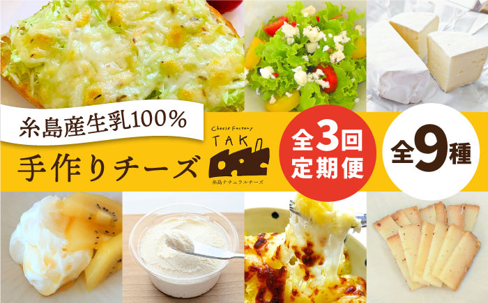 【全3回お楽しみ定期便】糸島産生乳100％使用 手作り チーズ 毎月 4種 《糸島市》【糸島ナチュラルチーズ製造所TAK-タック-】 [AYC010]