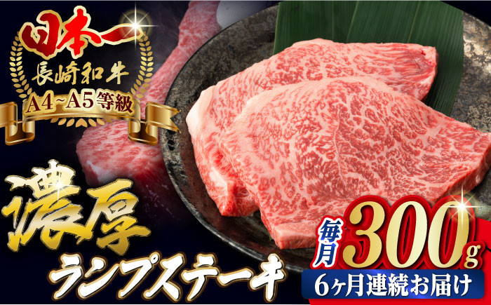 
【全6回定期便】ランプ ステーキ 2枚 300g 長崎和牛 A4～A5ランク 希少部位【野中精肉店】 [VF17] 肉 牛肉 赤身 希少部位 A4～A5ランク ランプステーキ 焼肉
