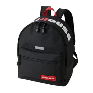 E156(黒)ミキハウス ロゴリュックＳ(８L)(黒)【mikihouse リュックサック 8リットル 赤 黒 レッド ブラック ロゴ シンプル 子供 キッズ 遠足 おでかけ 大阪府 八尾市】